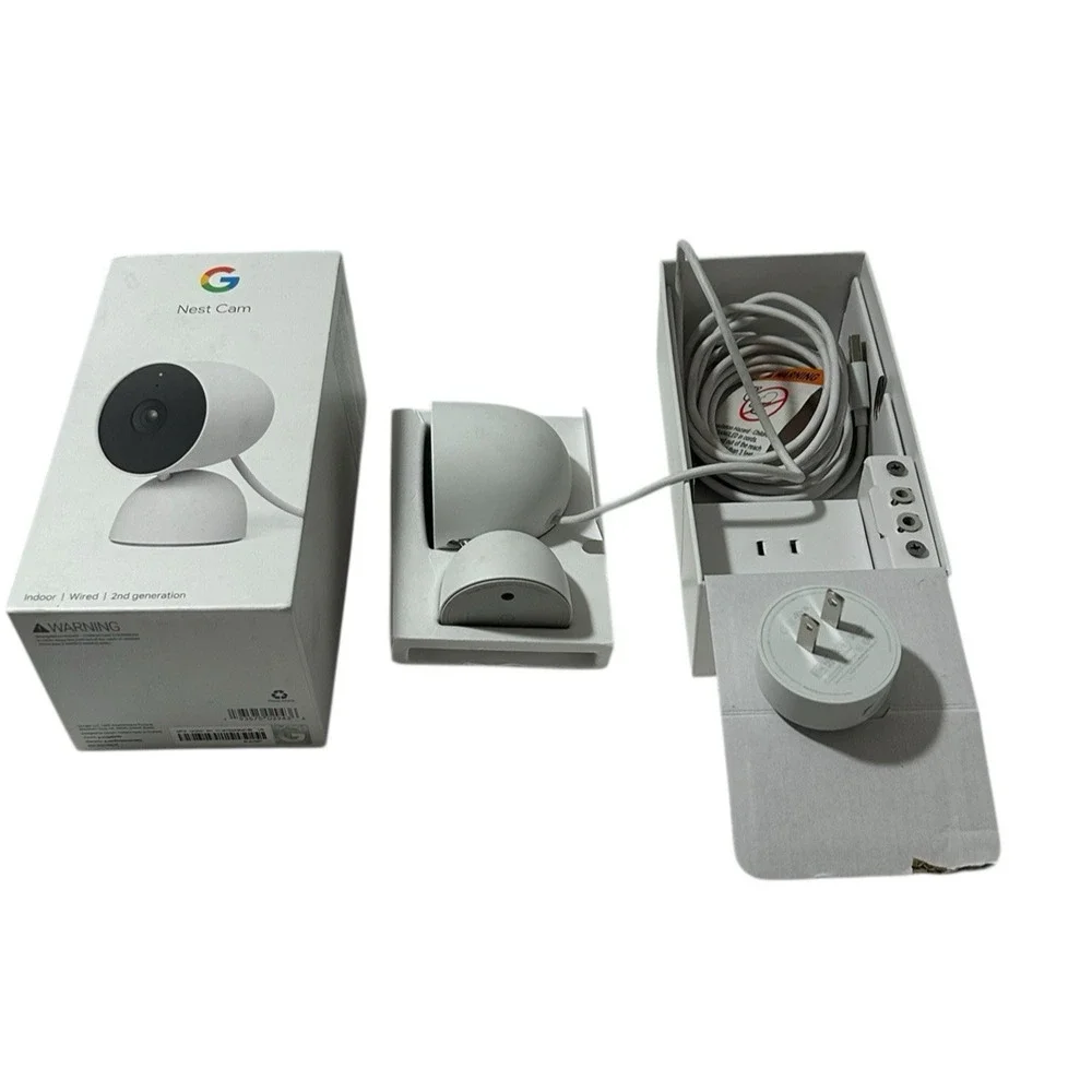 Google Nest Cam Indoor Wired 2nd Generation Smart Security Camera White-Tested